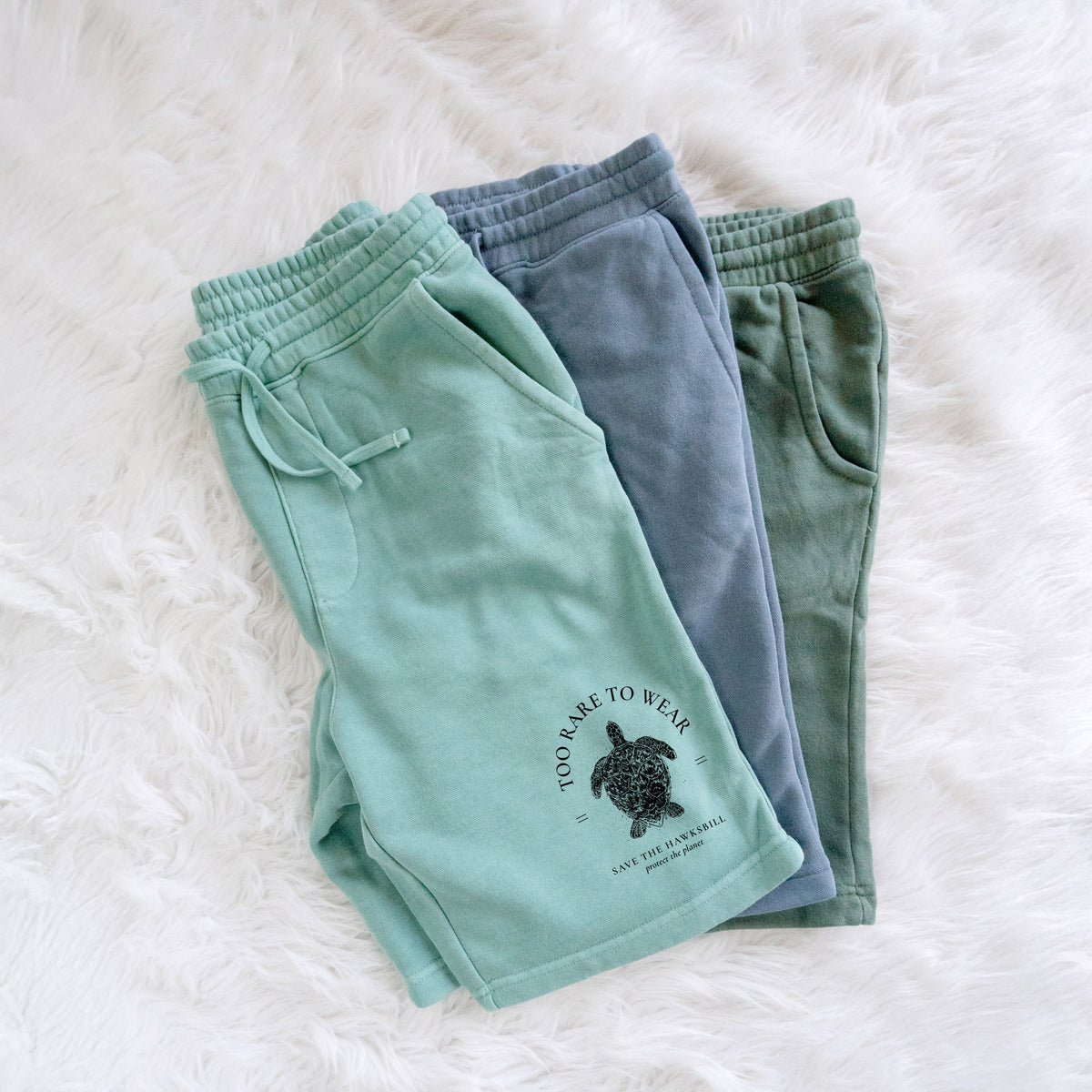 Too Rare to Wear - Save the Hawksbill - Unisex Pigment Dyed Shorts