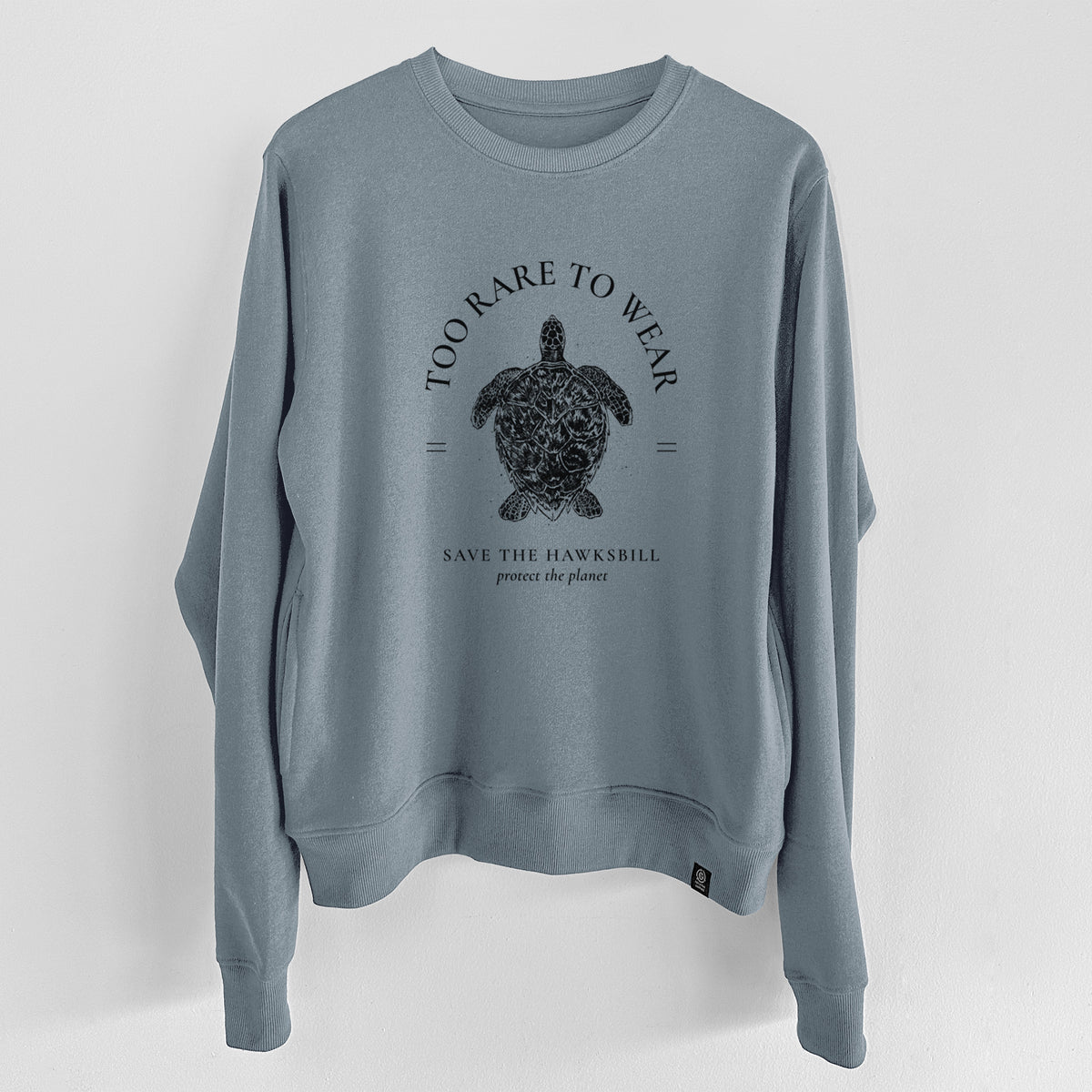 Too Rare to Wear - Save the Hawksbill  - Unisex Reclaimed Crewneck Sweatshirt