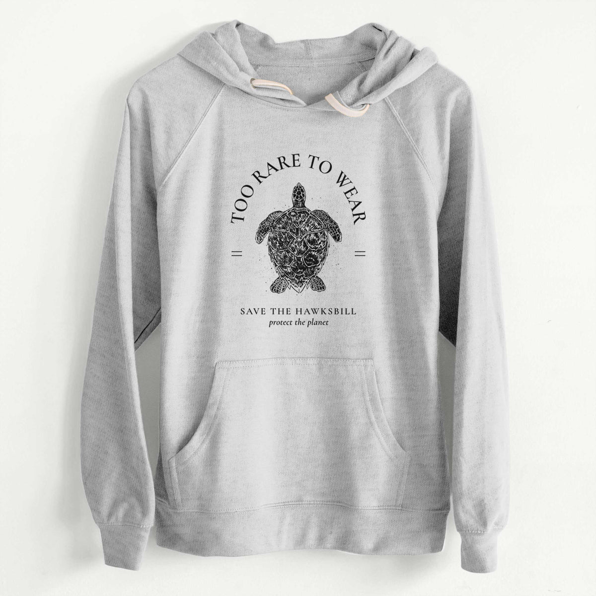 CLEARANCE - Too Rare to Wear - Save the Hawksbill  - Unisex Slim Fit Loopback Terry Hoodie