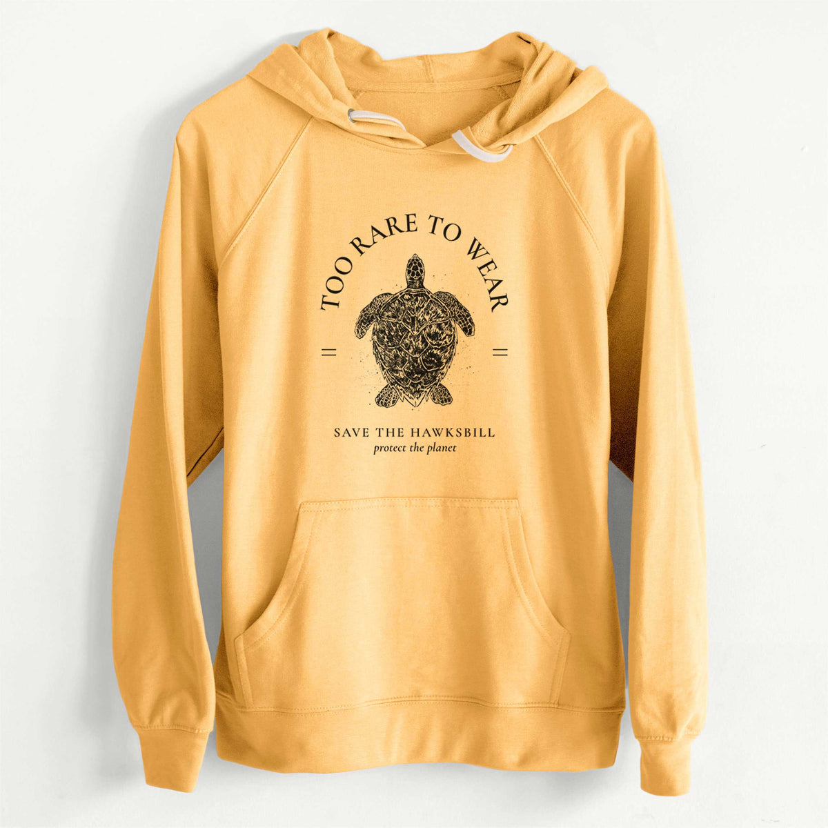 CLEARANCE - Too Rare to Wear - Save the Hawksbill  - Unisex Slim Fit Loopback Terry Hoodie