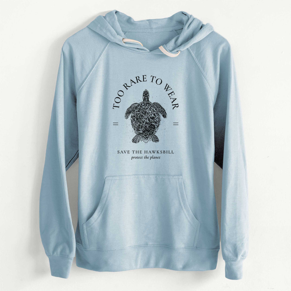 CLEARANCE - Too Rare to Wear - Save the Hawksbill  - Unisex Slim Fit Loopback Terry Hoodie