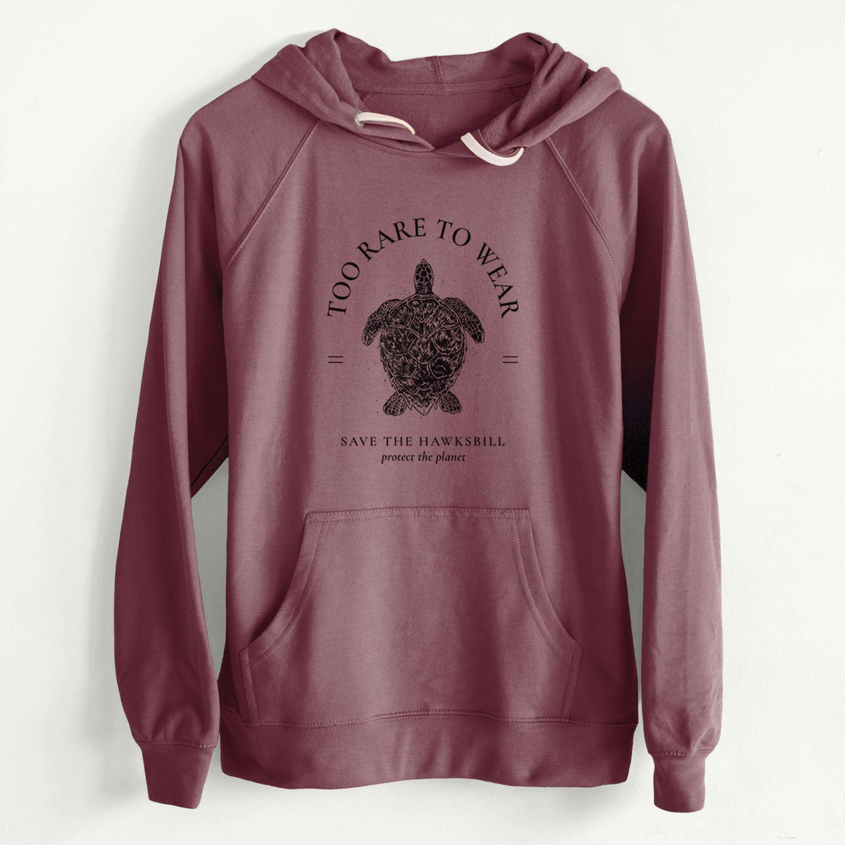 CLEARANCE - Too Rare to Wear - Save the Hawksbill  - Unisex Slim Fit Loopback Terry Hoodie