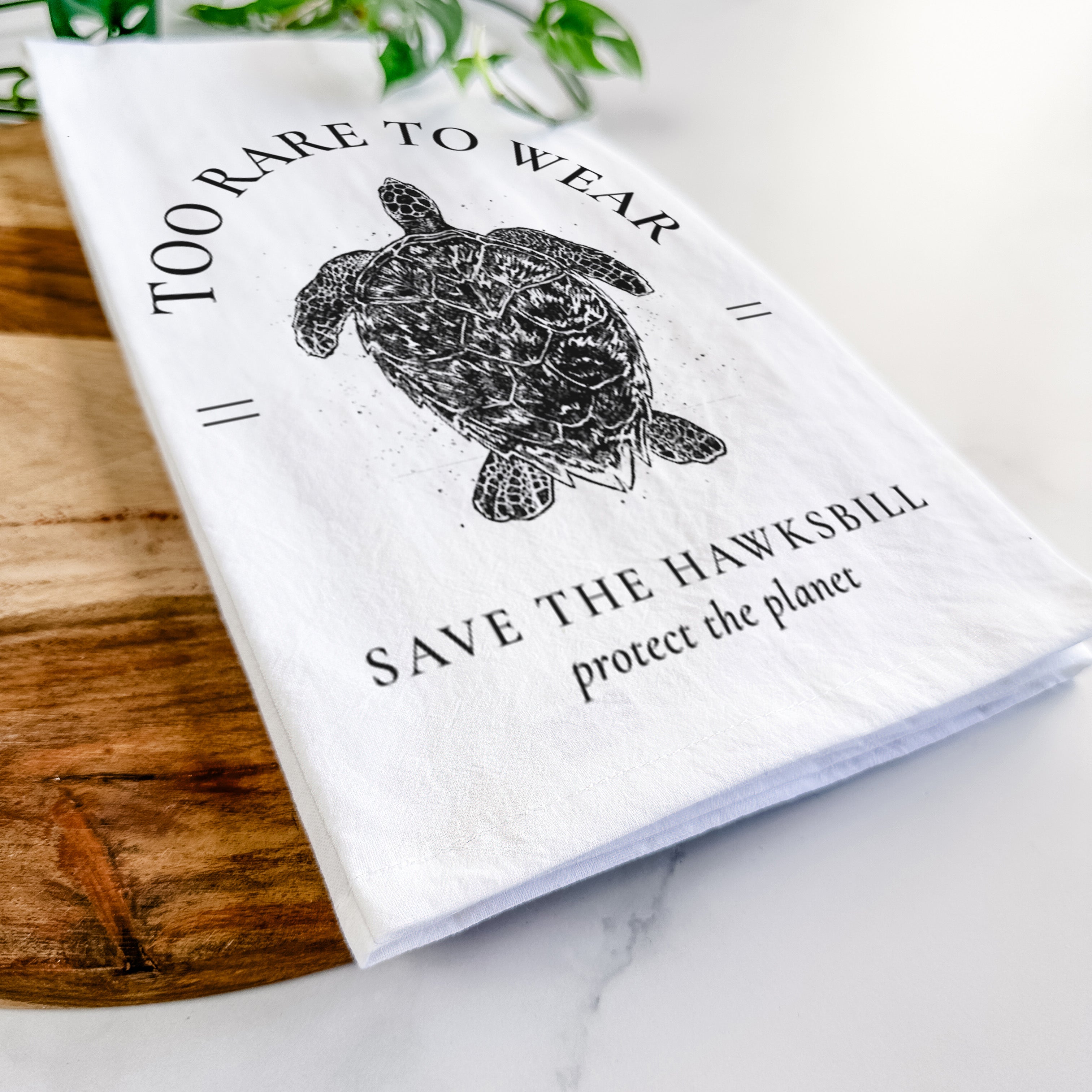 Too Rare to Wear - Save the Hawksbill Tea Towel