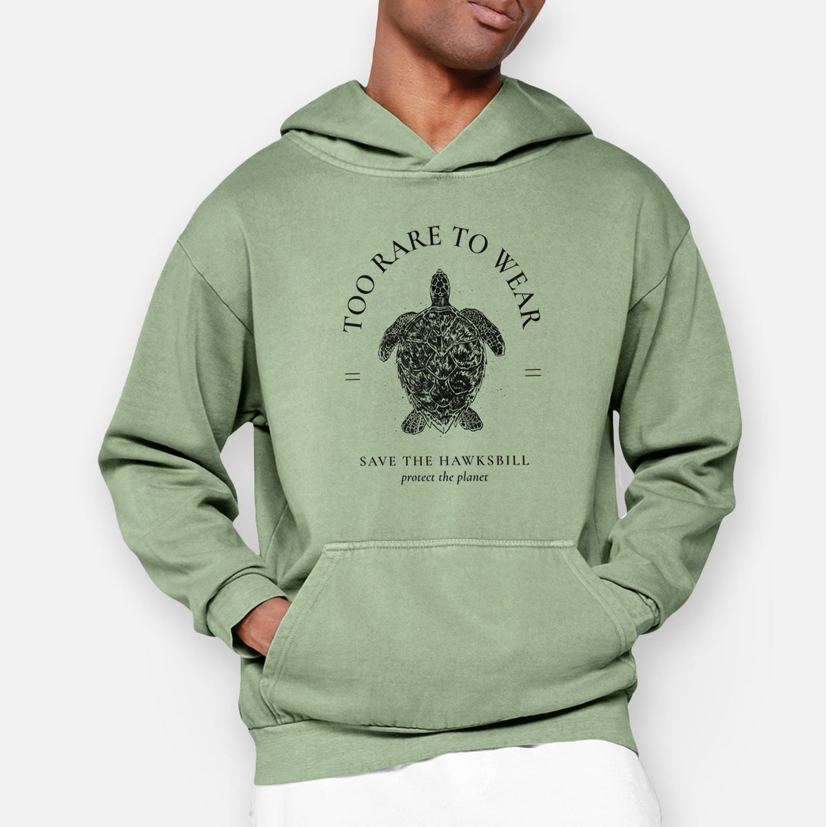 Too Rare to Wear - Save the Hawksbill  - Urban Heavyweight Hoodie