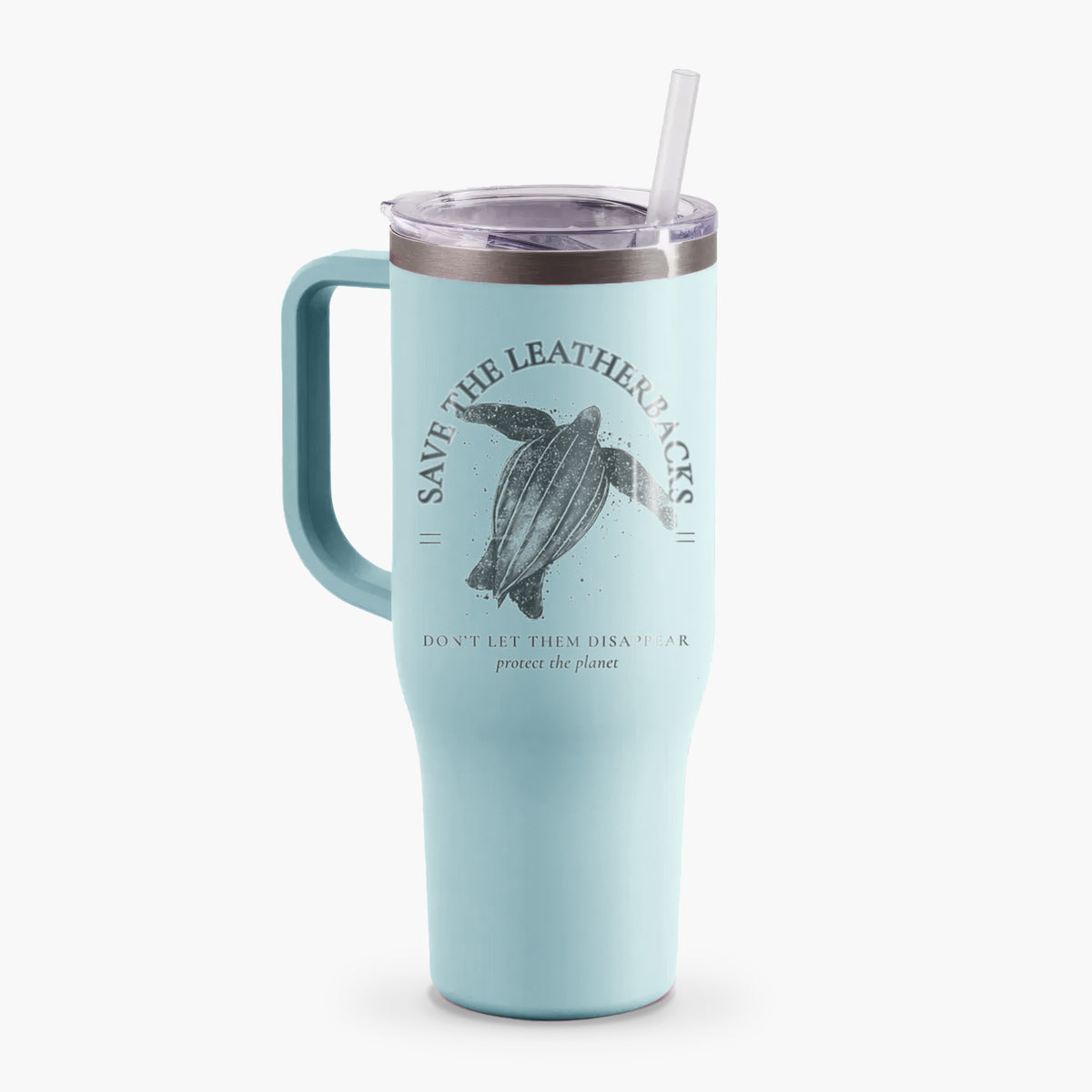 Save the Leatherbacks - Don&#39;t Let Them Disappear - 40oz Tumbler with Handle