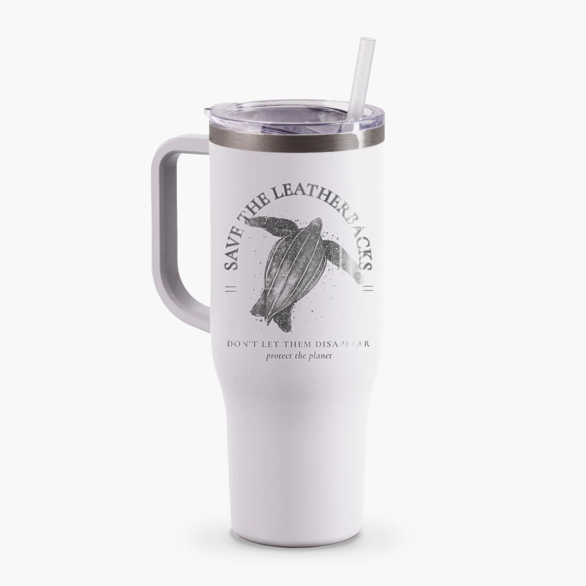 Save the Leatherbacks - Don&#39;t Let Them Disappear - 40oz Tumbler with Handle