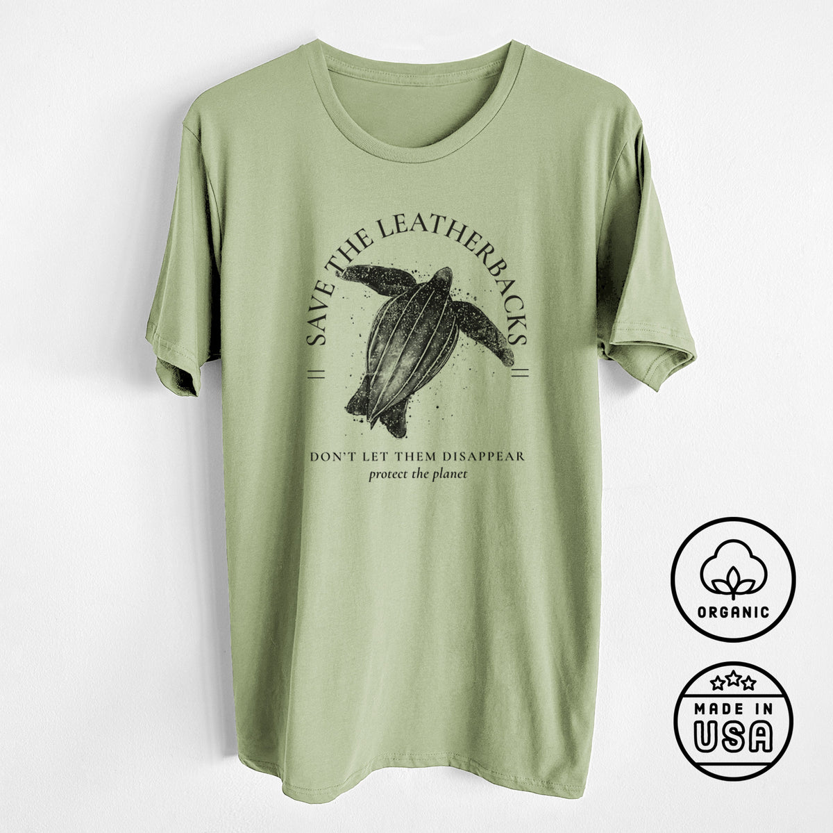 CLOSEOUT - Save the Leatherbacks - Don&#39;t Let Them Disappear - Unisex Crewneck - Made in USA - 100% Organic Cotton