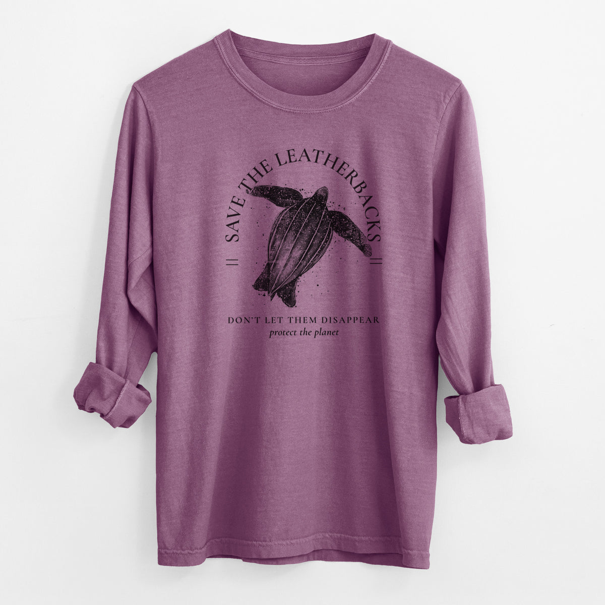 Save the Leatherbacks - Don&#39;t Let Them Disappear - Men&#39;s Heavyweight 100% Cotton Long Sleeve