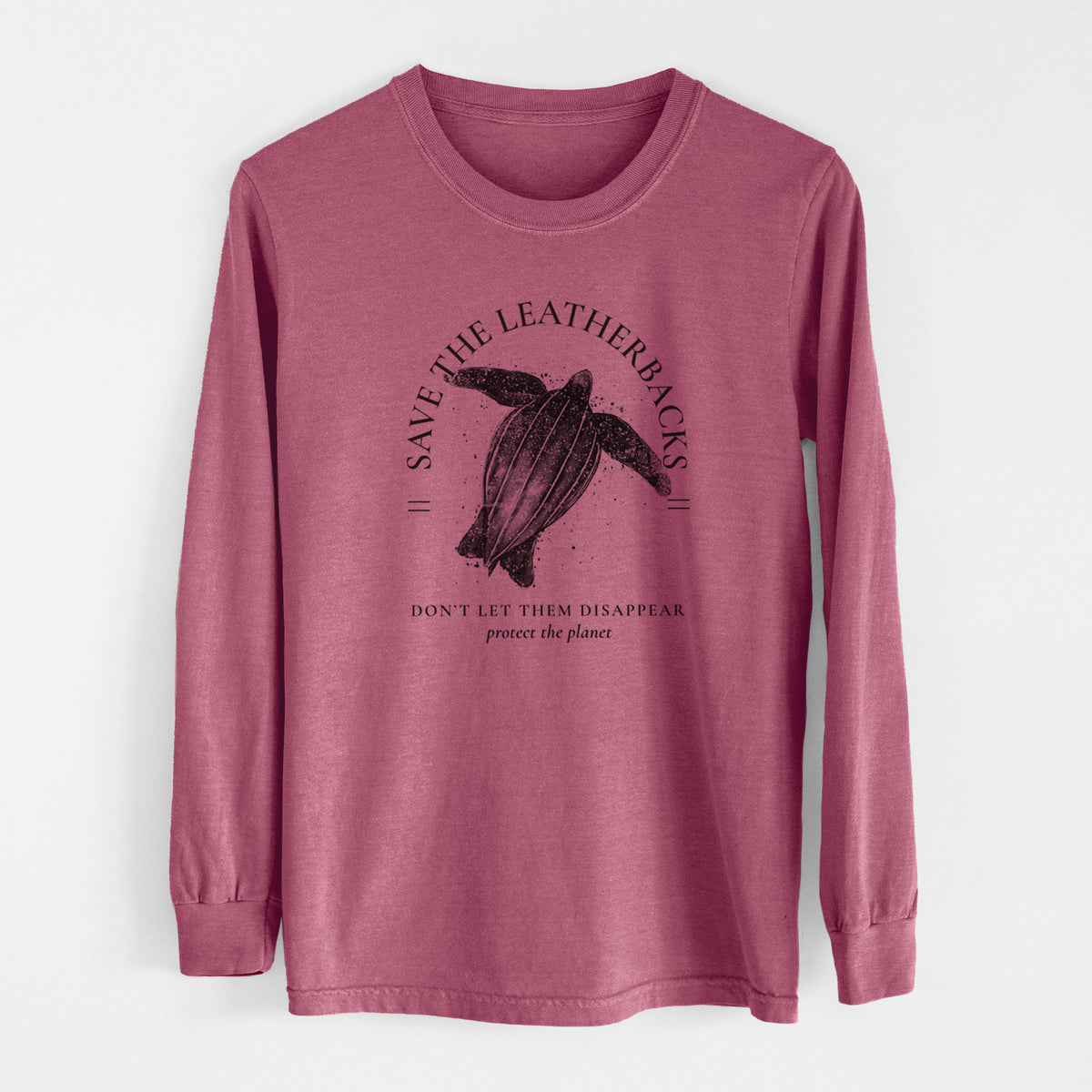 Save the Leatherbacks - Don&#39;t Let Them Disappear - Men&#39;s Heavyweight 100% Cotton Long Sleeve