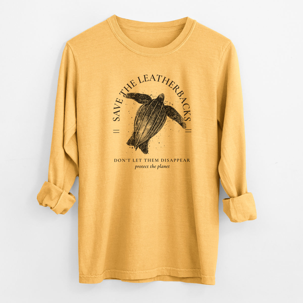 Save the Leatherbacks - Don&#39;t Let Them Disappear - Men&#39;s Heavyweight 100% Cotton Long Sleeve