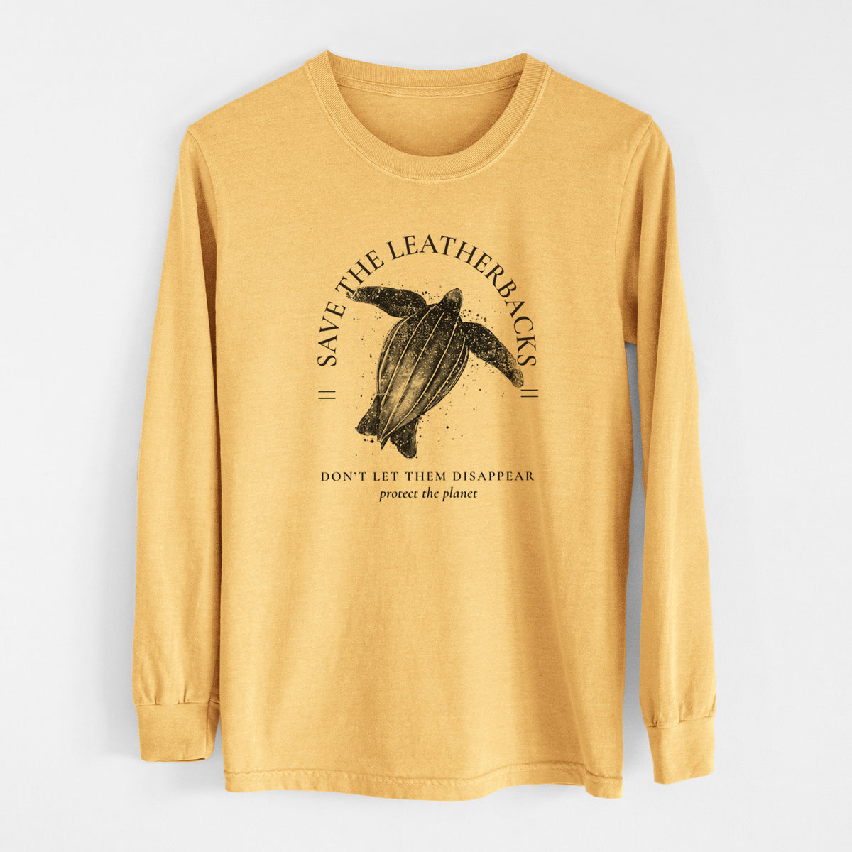 Save the Leatherbacks - Don&#39;t Let Them Disappear - Men&#39;s Heavyweight 100% Cotton Long Sleeve