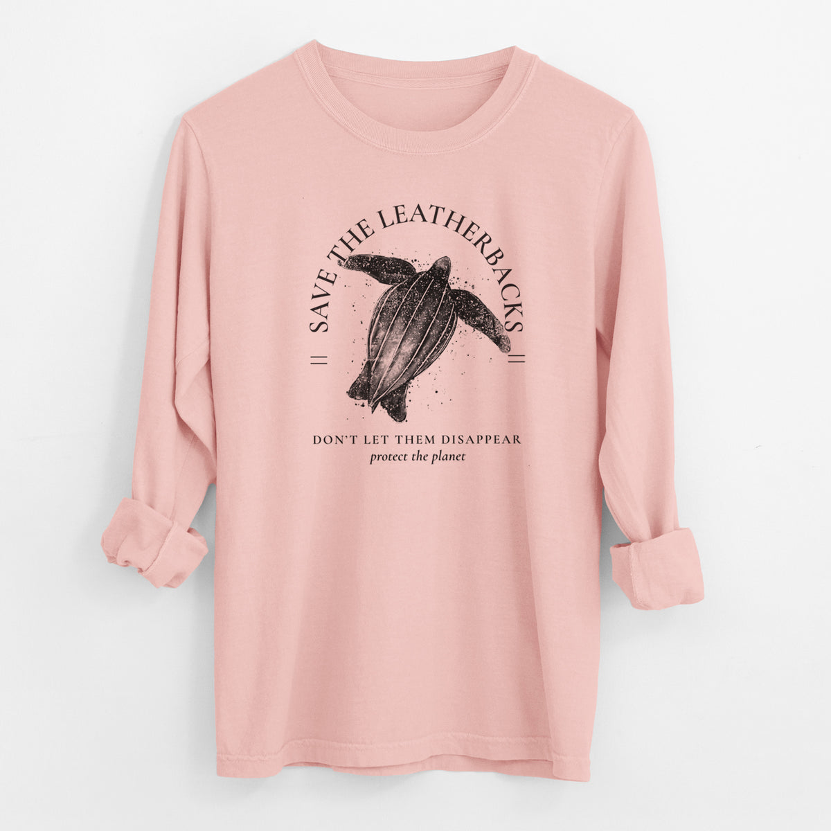 Save the Leatherbacks - Don&#39;t Let Them Disappear - Men&#39;s Heavyweight 100% Cotton Long Sleeve