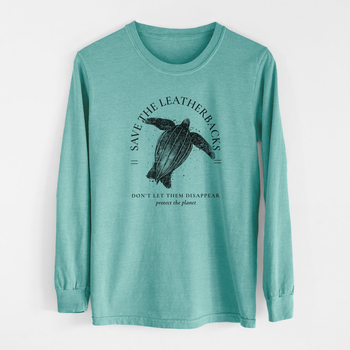 Save the Leatherbacks - Don&#39;t Let Them Disappear - Men&#39;s Heavyweight 100% Cotton Long Sleeve