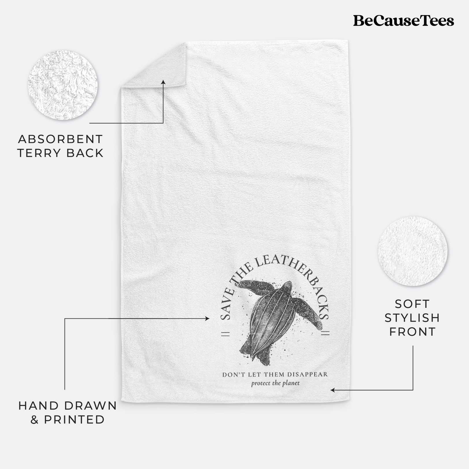 Save the Leatherbacks - Don't Let Them Disappear Premium Decorative Hand Towel
