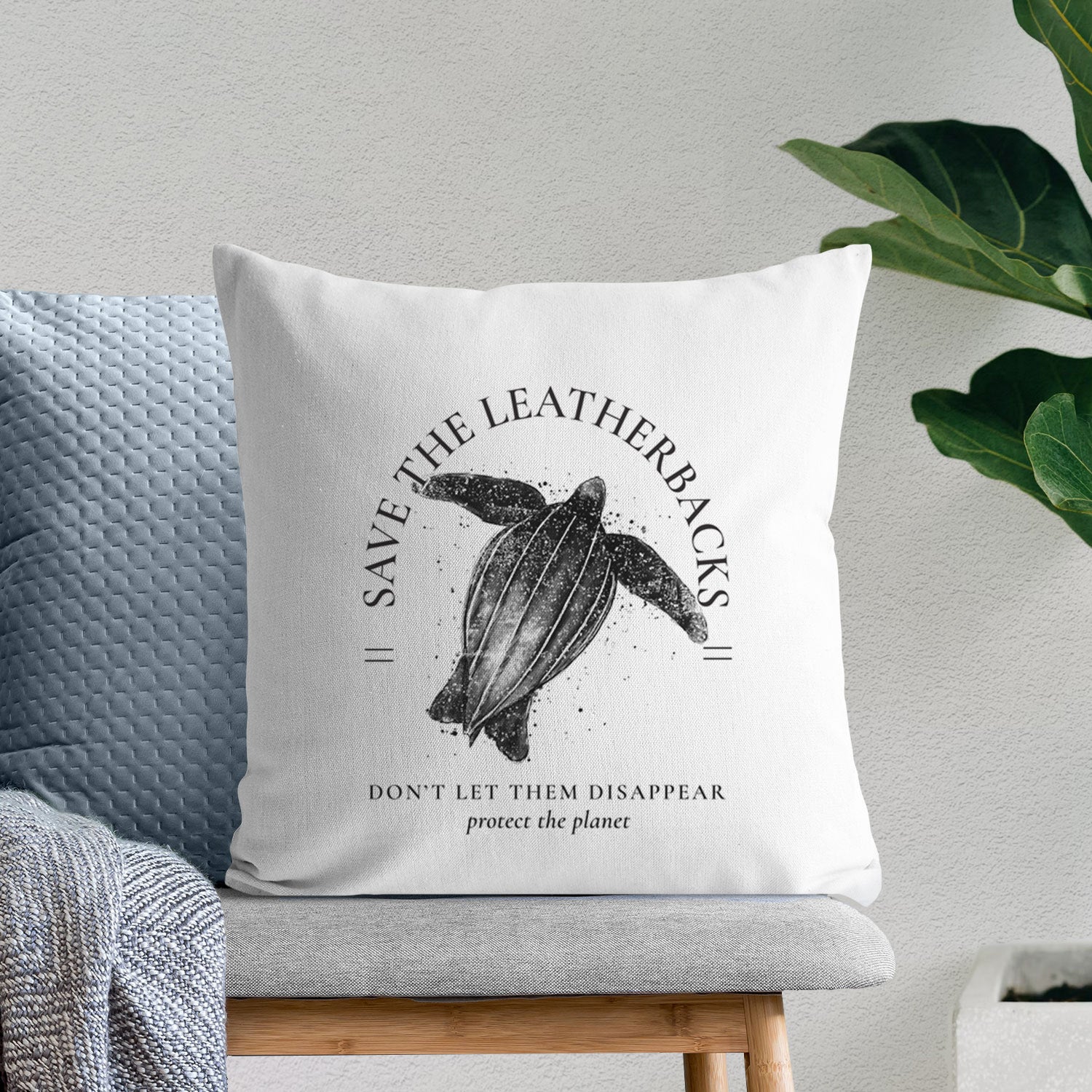 Save the Leatherbacks - Don't Let Them Disappear - Throw Pillow Cover