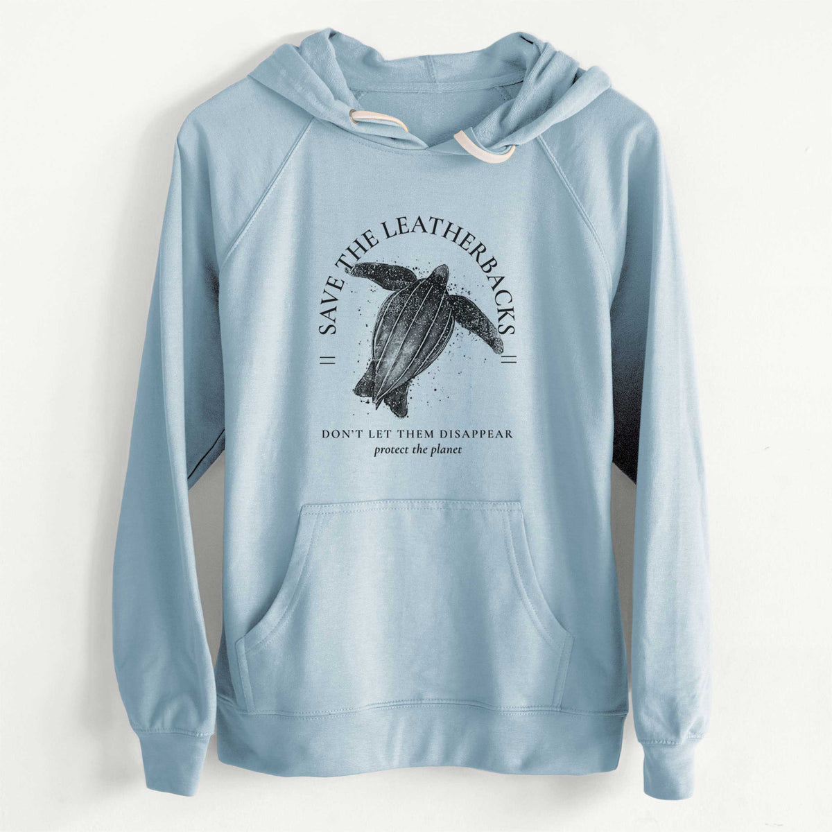 CLEARANCE - Save the Leatherbacks - Don&#39;t Let Them Disappear  - Unisex Slim Fit Loopback Terry Hoodie