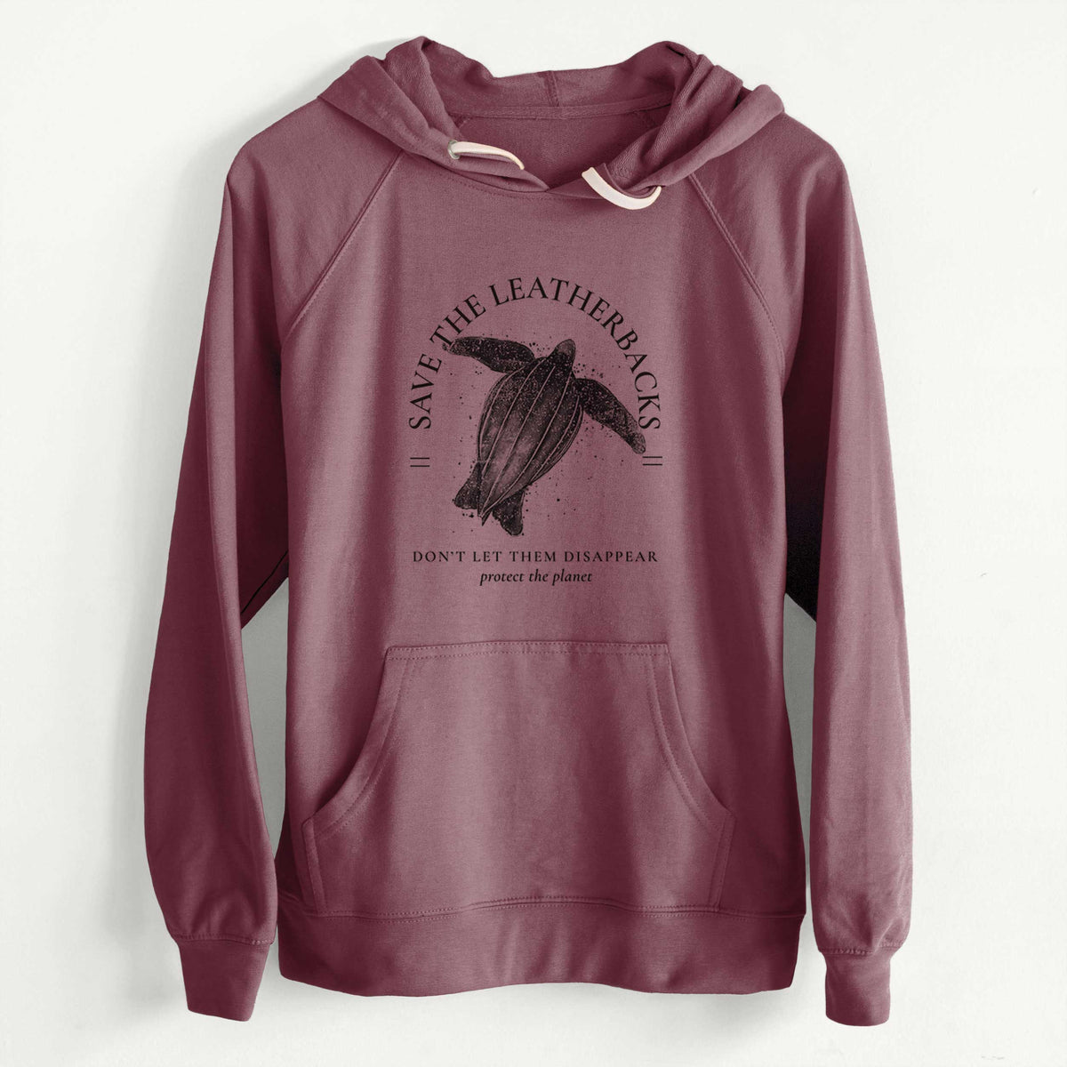 CLEARANCE - Save the Leatherbacks - Don&#39;t Let Them Disappear  - Unisex Slim Fit Loopback Terry Hoodie