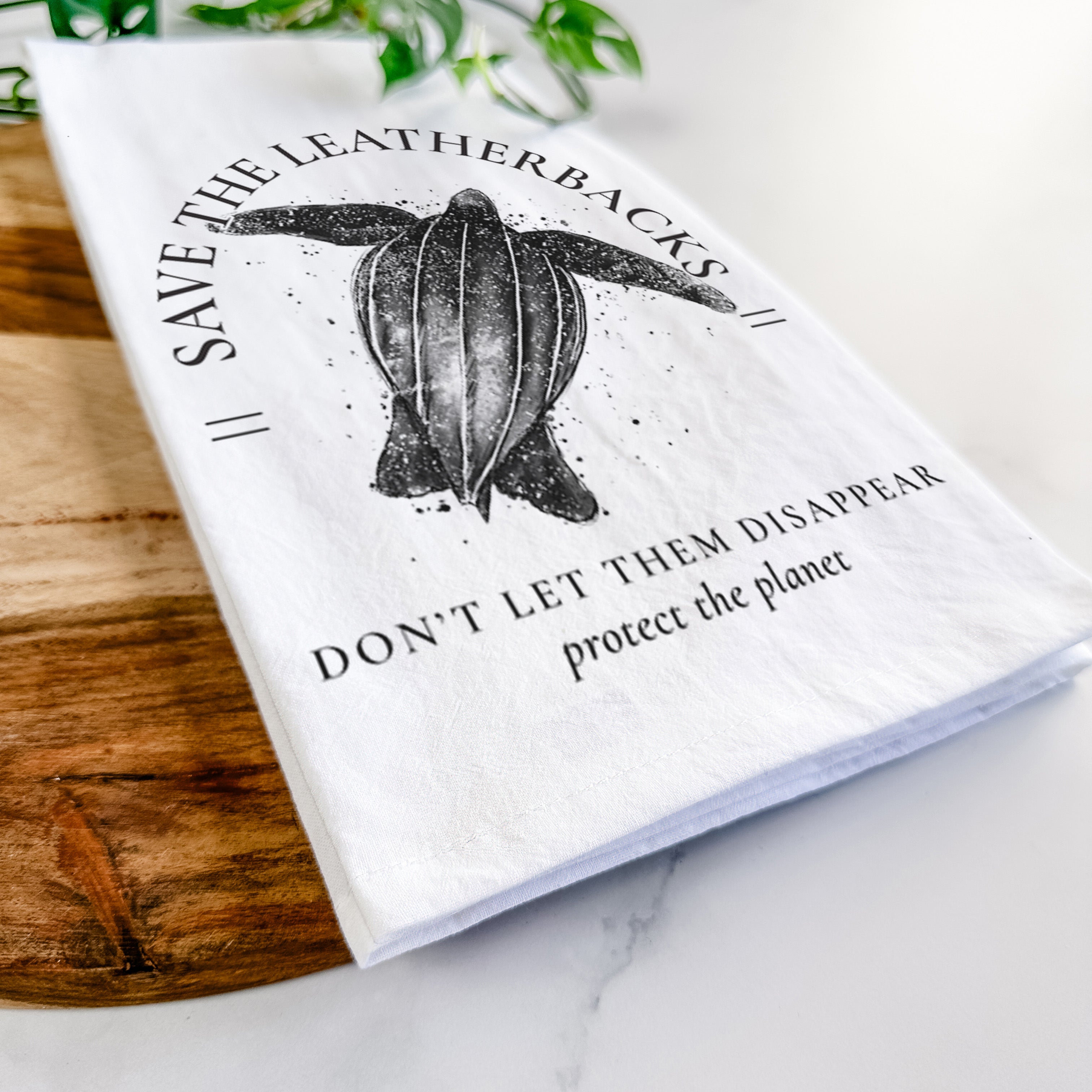 Save the Leatherbacks - Don't Let Them Disappear Tea Towel