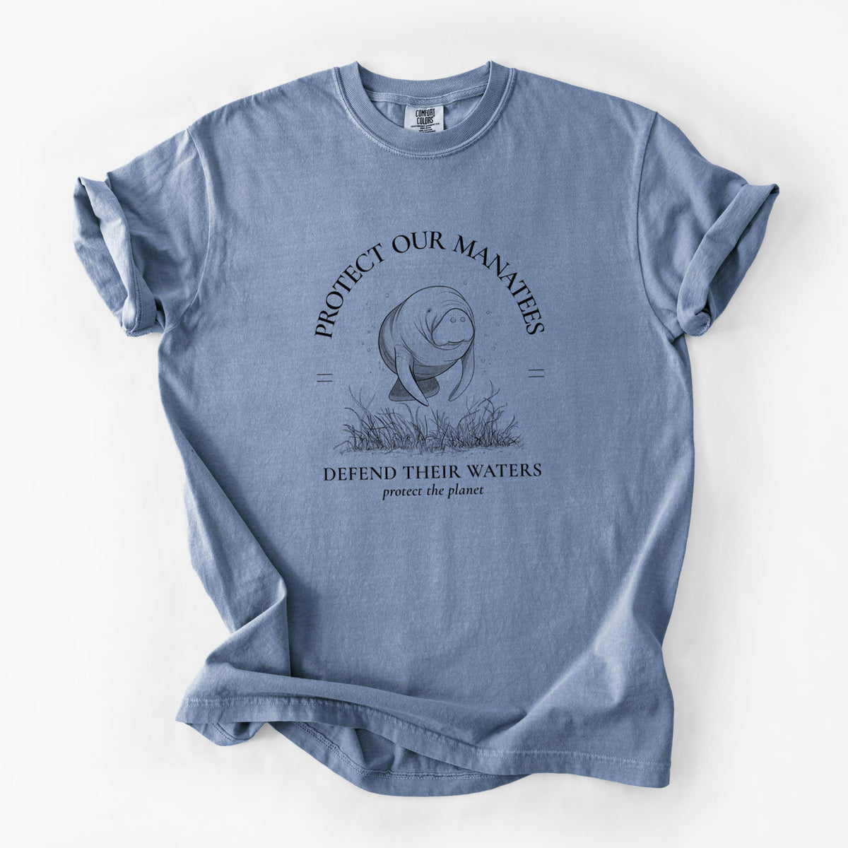 Protect The Manatees - Defend Their Waters - Unisex Comfort Colors Garment-Dyed Heavyweight T-shirt