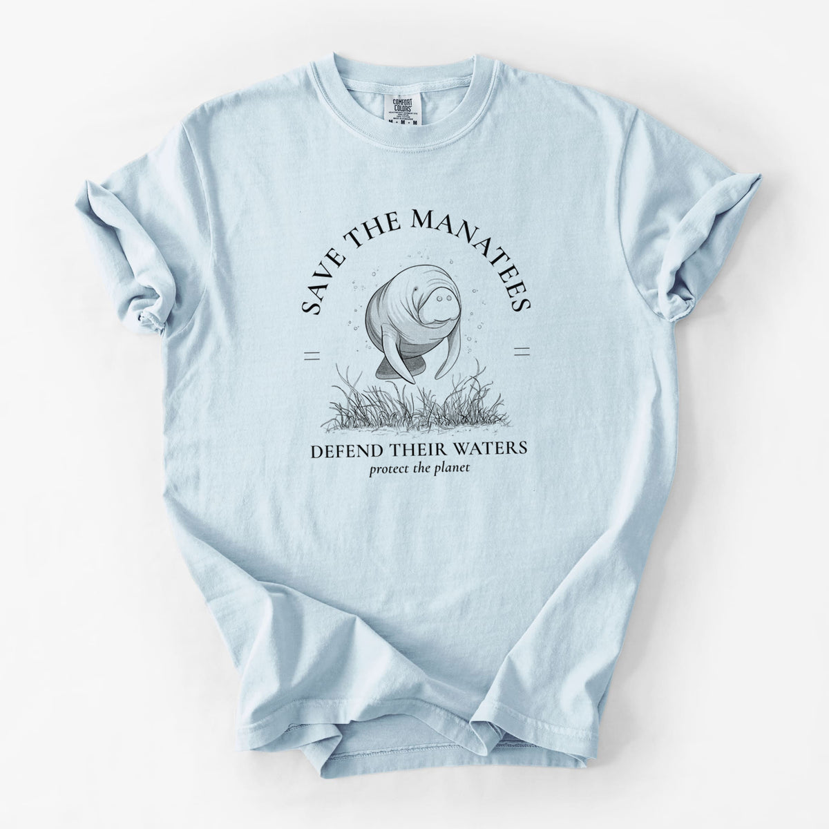 Protect The Manatees - Defend Their Waters - Unisex Comfort Colors Garment-Dyed Heavyweight T-shirt