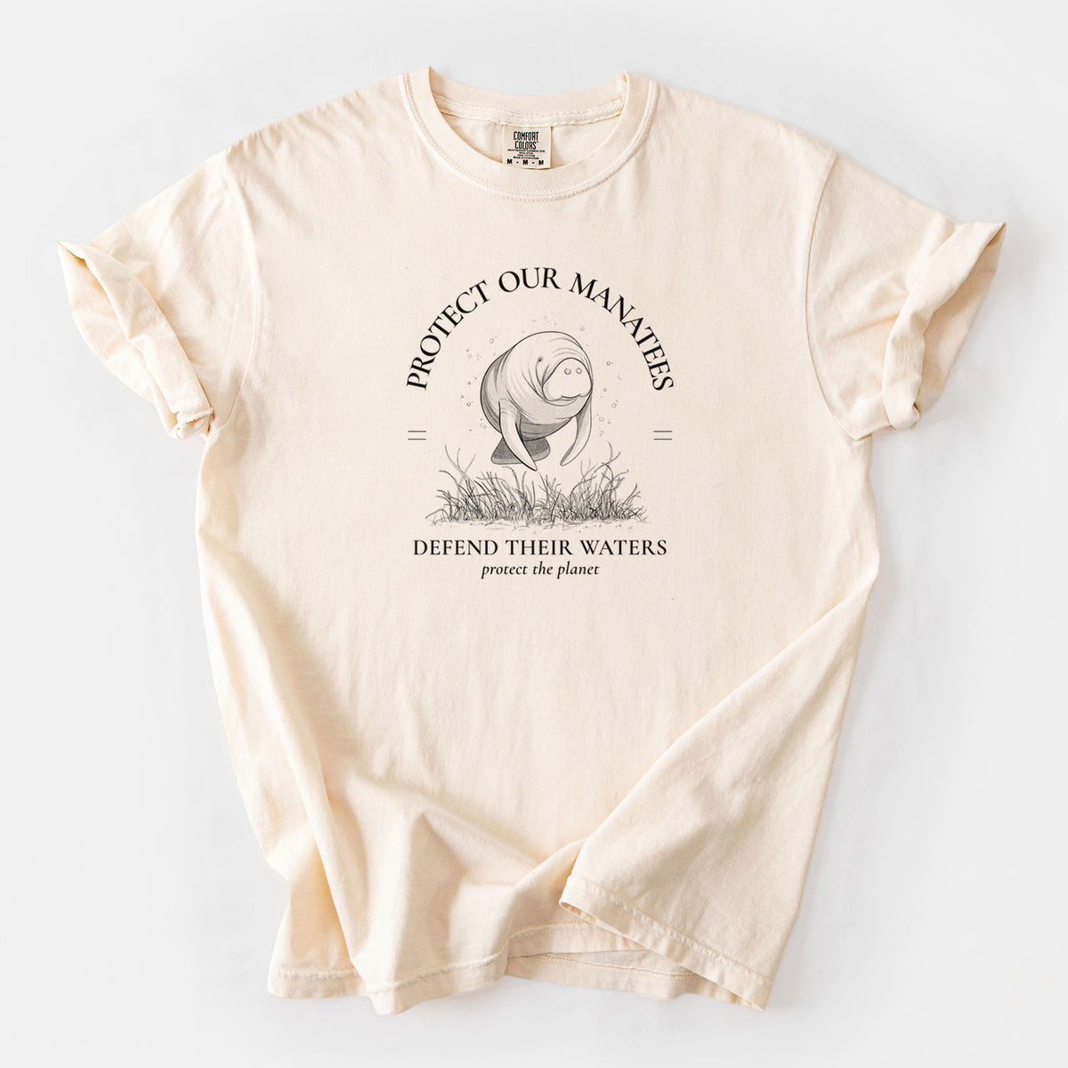Protect The Manatees - Defend Their Waters - Unisex Comfort Colors Garment-Dyed Heavyweight T-shirt