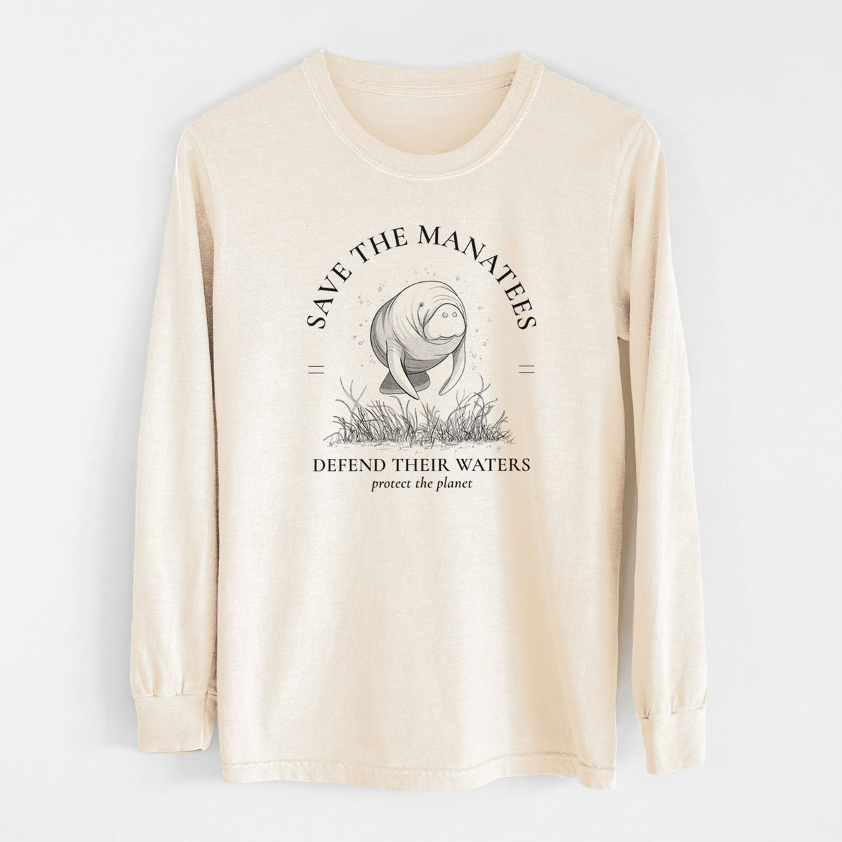 Protect The Manatees - Defend Their Waters - Unisex Comfort Colors 100% Cotton Long Sleeve