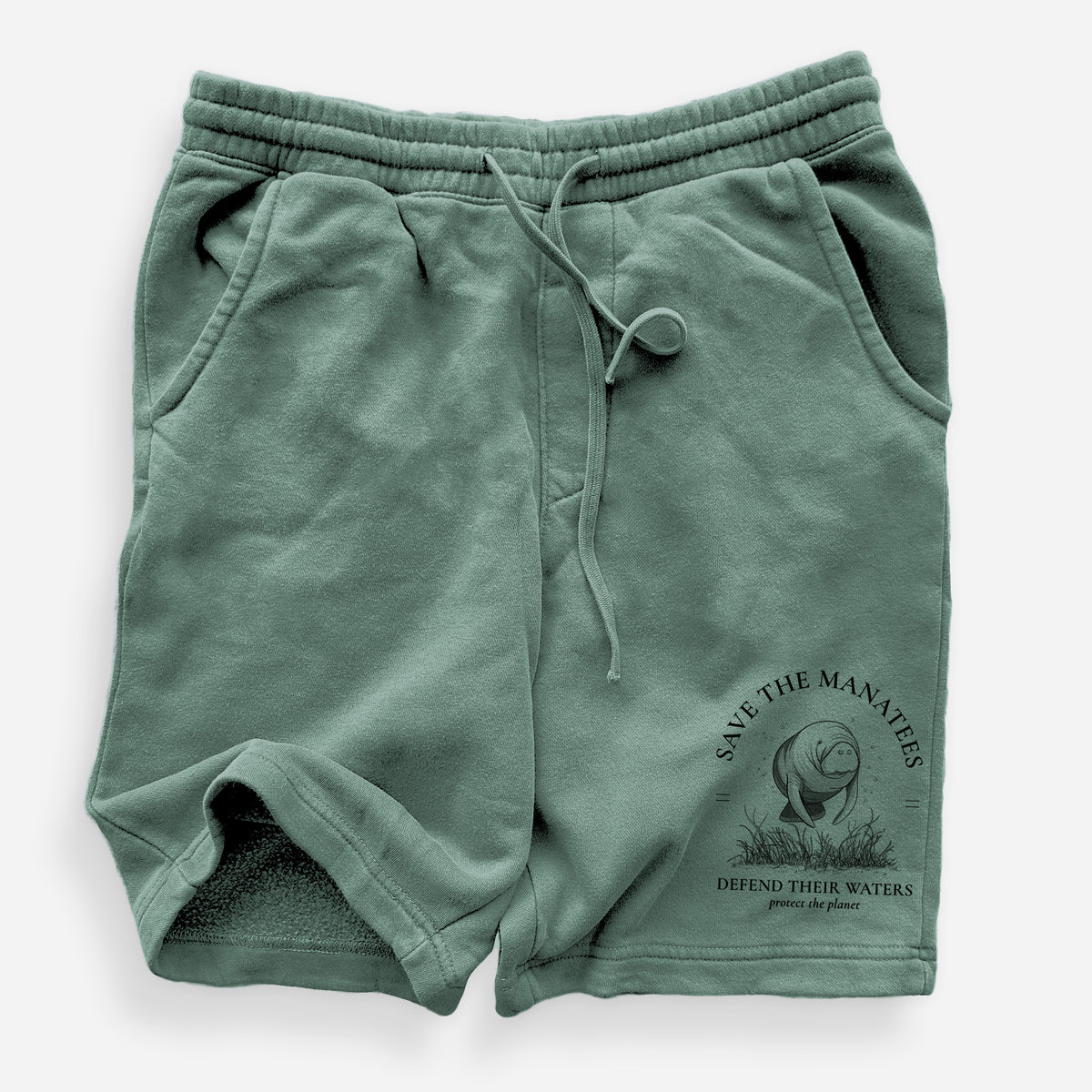 Protect The Manatees - Defend Their Waters - Unisex Pigment Dyed Shorts