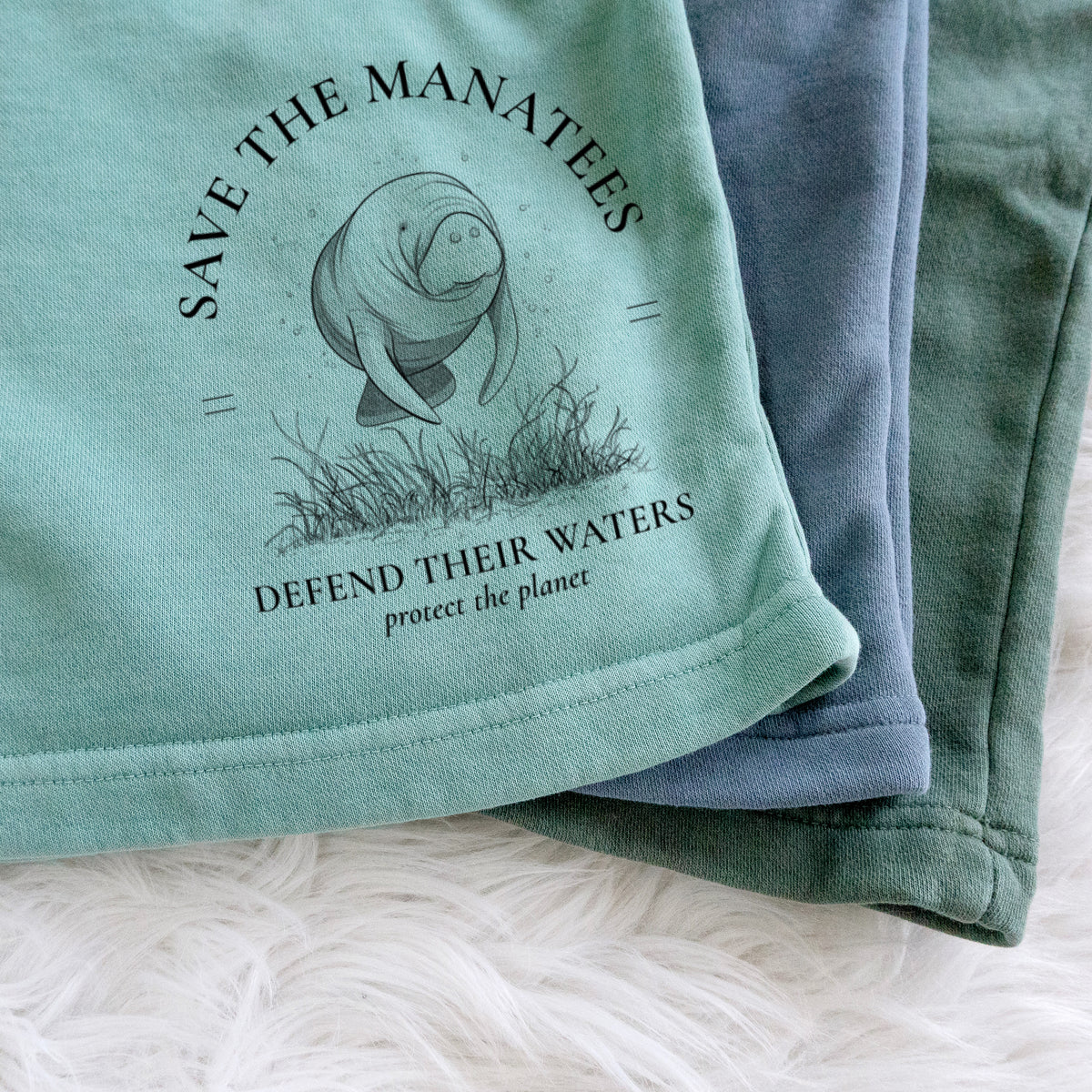 Protect The Manatees - Defend Their Waters - Unisex Pigment Dyed Shorts