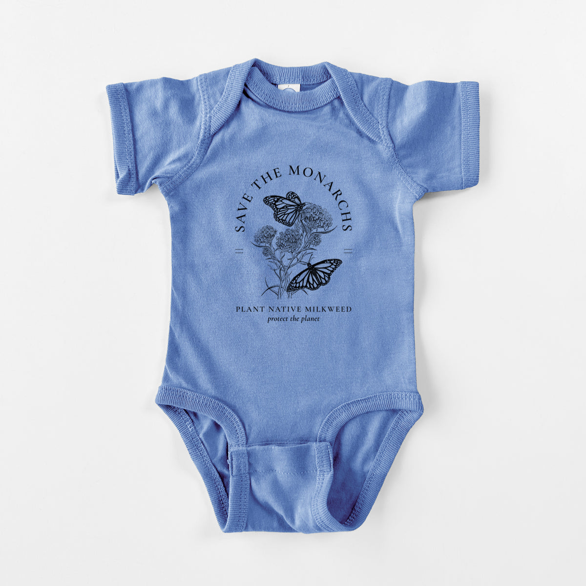 Save the Monarchs - Plant Native Milkweed - Baby Fine Jersey Bodysuit