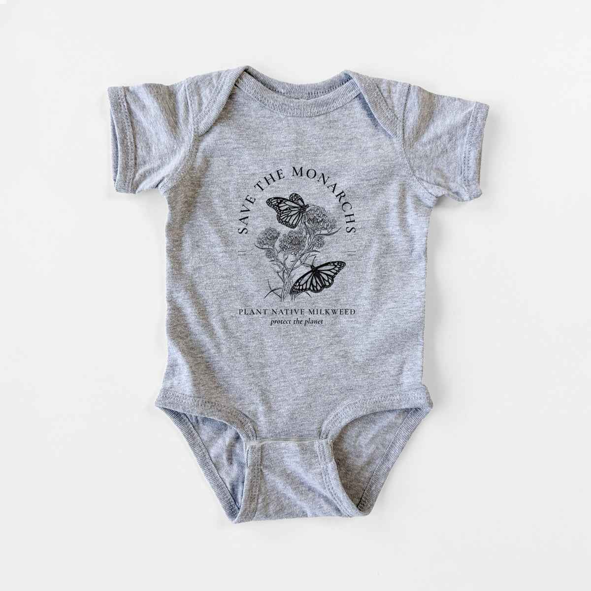 Save the Monarchs - Plant Native Milkweed - Baby Fine Jersey Bodysuit
