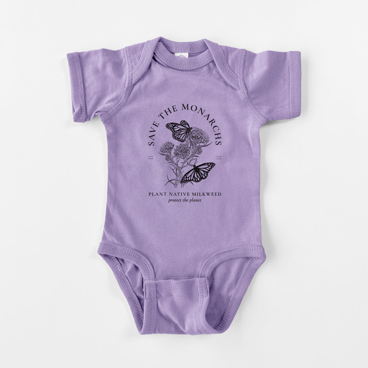 Save the Monarchs - Plant Native Milkweed - Baby Fine Jersey Bodysuit