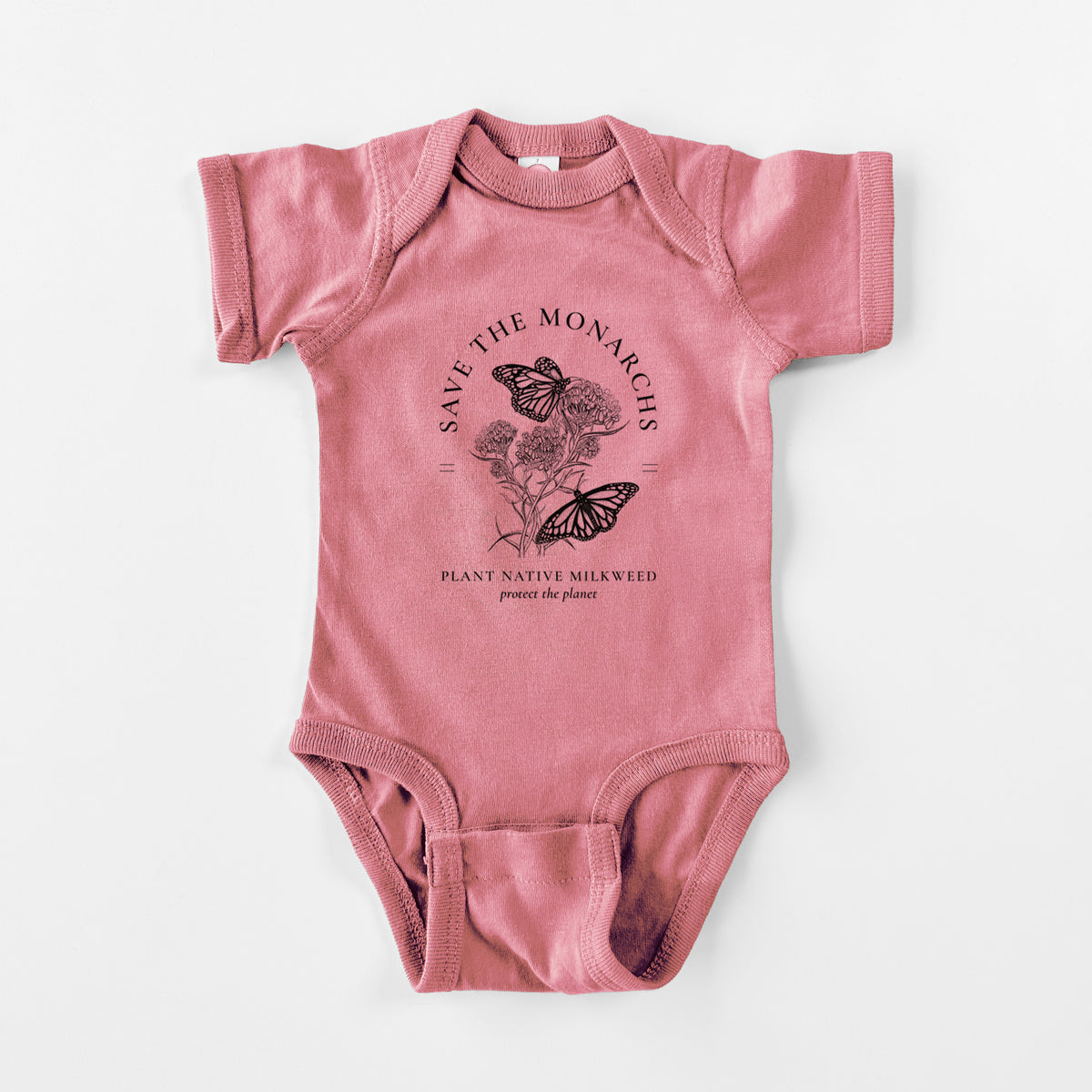 Save the Monarchs - Plant Native Milkweed - Baby Fine Jersey Bodysuit