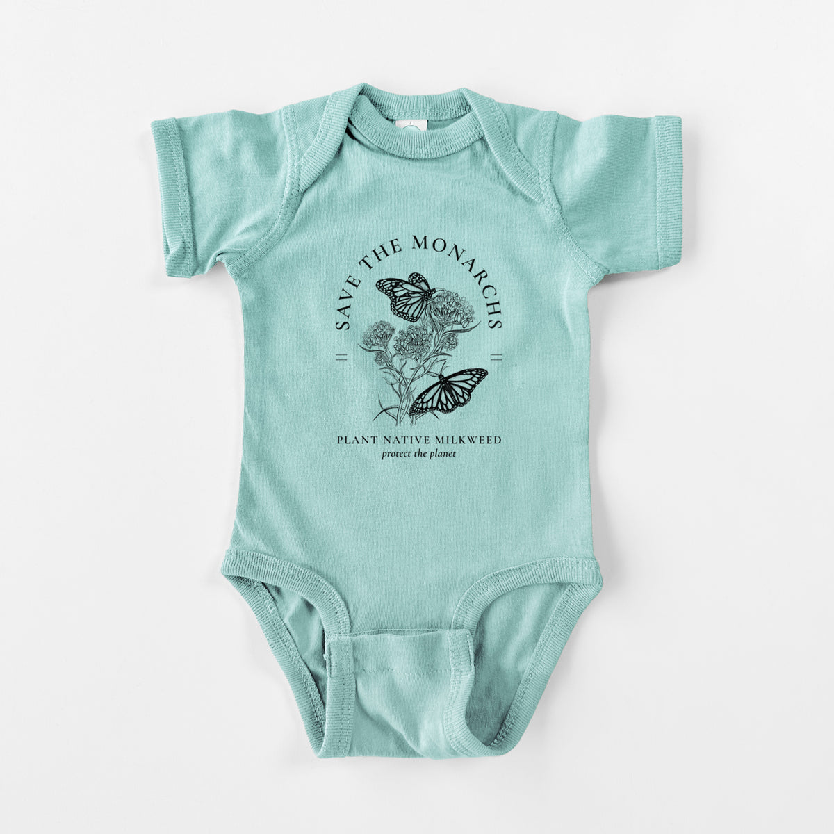 Save the Monarchs - Plant Native Milkweed - Baby Fine Jersey Bodysuit