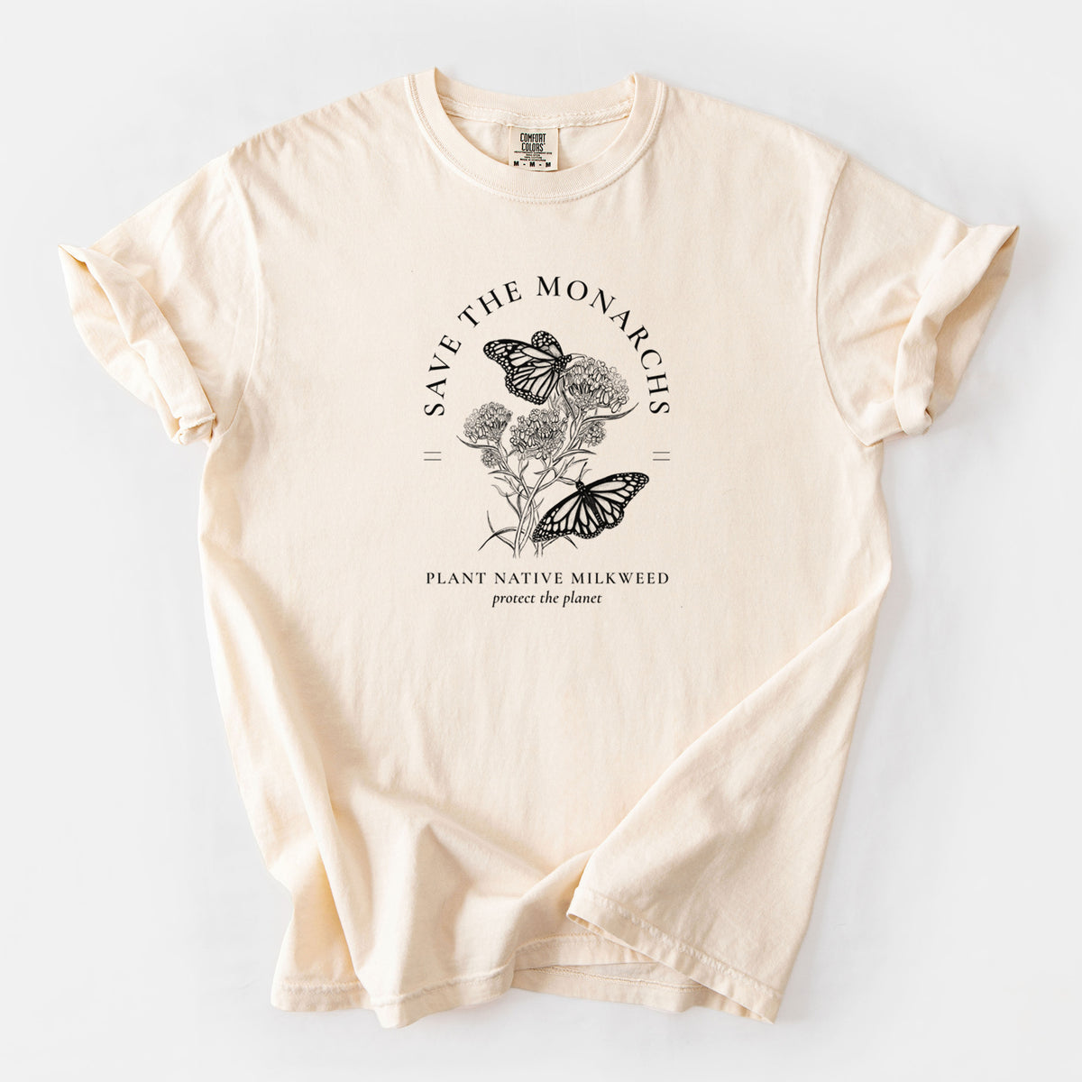 Save the Monarchs - Plant Native Milkweed - Unisex Comfort Colors Garment-Dyed Heavyweight T-shirt