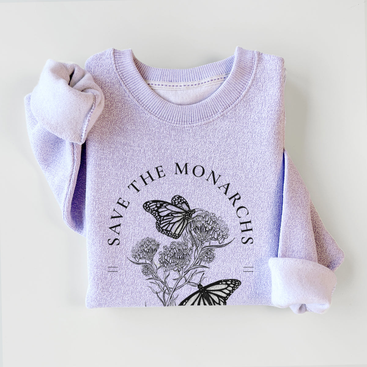 Save the Monarchs - Plant Native Milkweed - Knit Sweatshirt