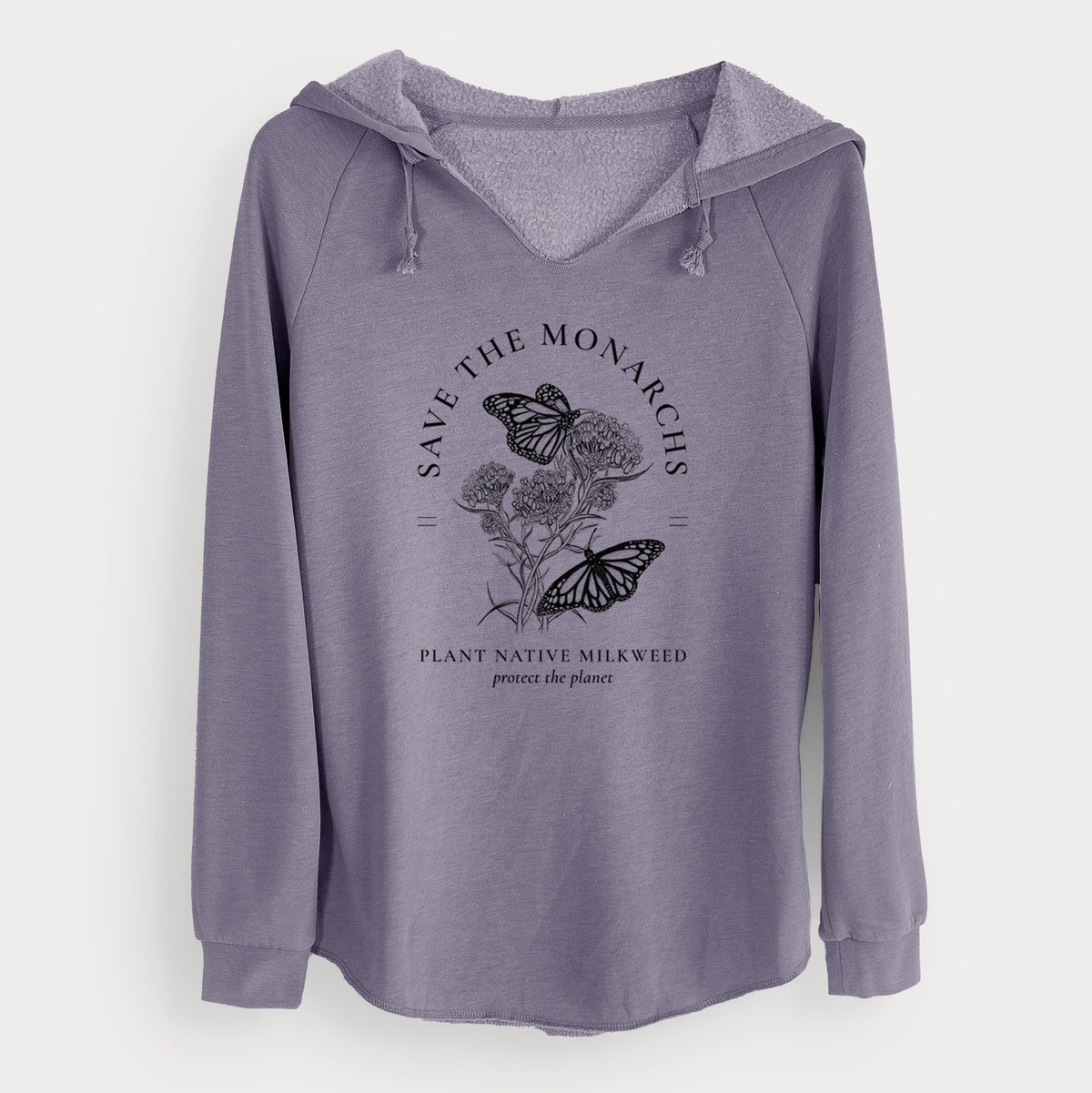 Save the Monarchs - Plant Native Milkweed - Cali Wave Hooded Sweatshirt