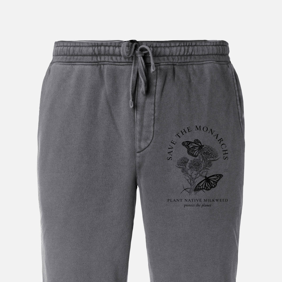 Save the Monarchs - Plant Native Milkweed - Unisex Pigment Dyed Sweatpants