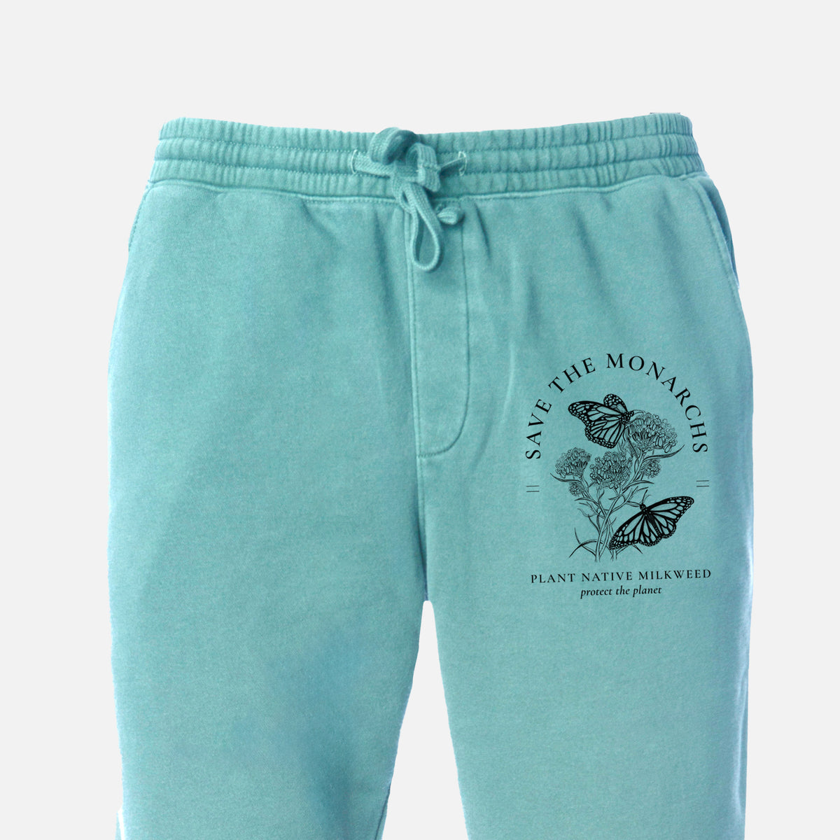 Save the Monarchs - Plant Native Milkweed - Unisex Pigment Dyed Sweatpants