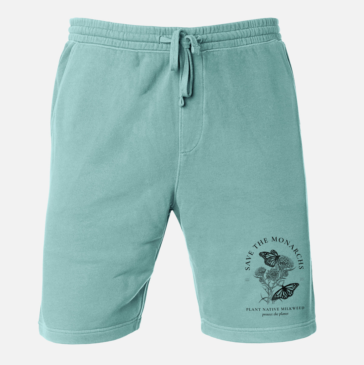 Save the Monarchs - Plant Native Milkweed - Unisex Pigment Dyed Shorts
