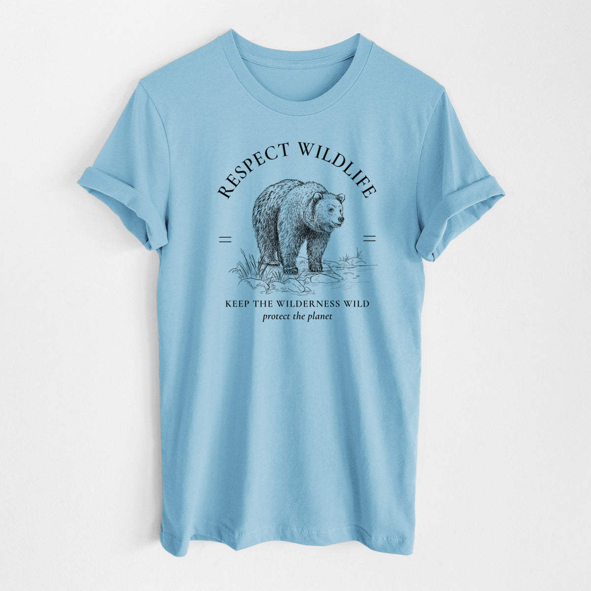 Respect Wildlife - Keep the Wilderness Wild - Lightweight 100% Cotton Unisex Crewneck