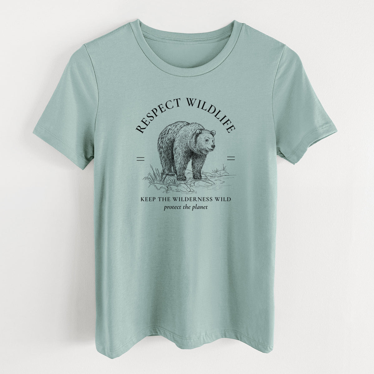 Respect Wildlife - Keep the Wilderness Wild - Women's Lightweight Relaxed Fit 100% Cotton Crewneck
