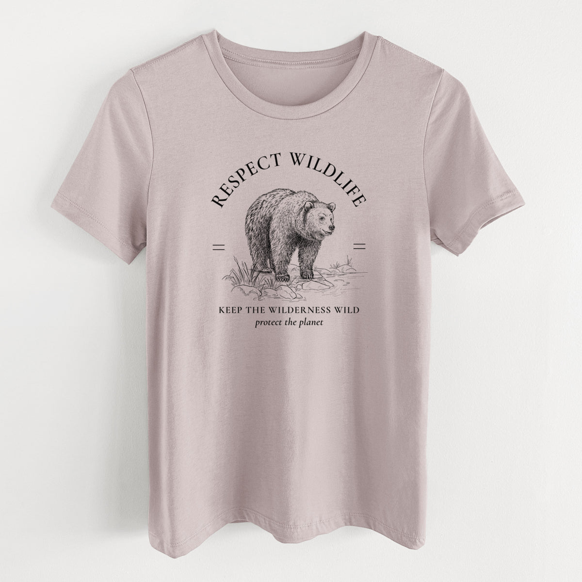 Respect Wildlife - Keep the Wilderness Wild - Women's Lightweight Relaxed Fit 100% Cotton Crewneck