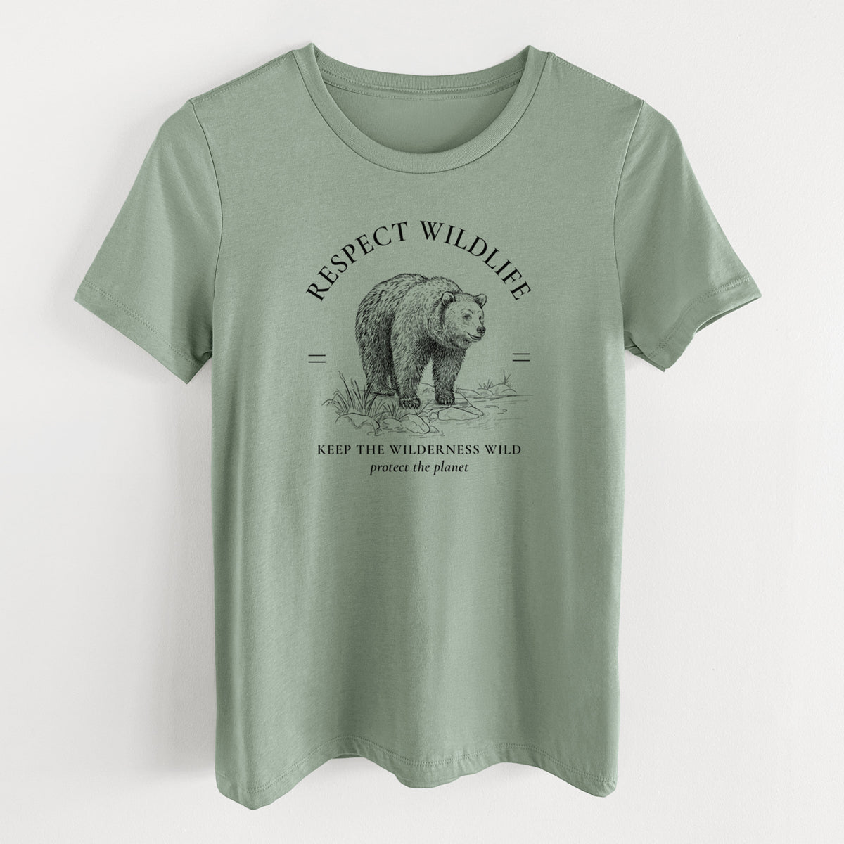 Respect Wildlife - Keep the Wilderness Wild - Women's Lightweight Relaxed Fit 100% Cotton Crewneck