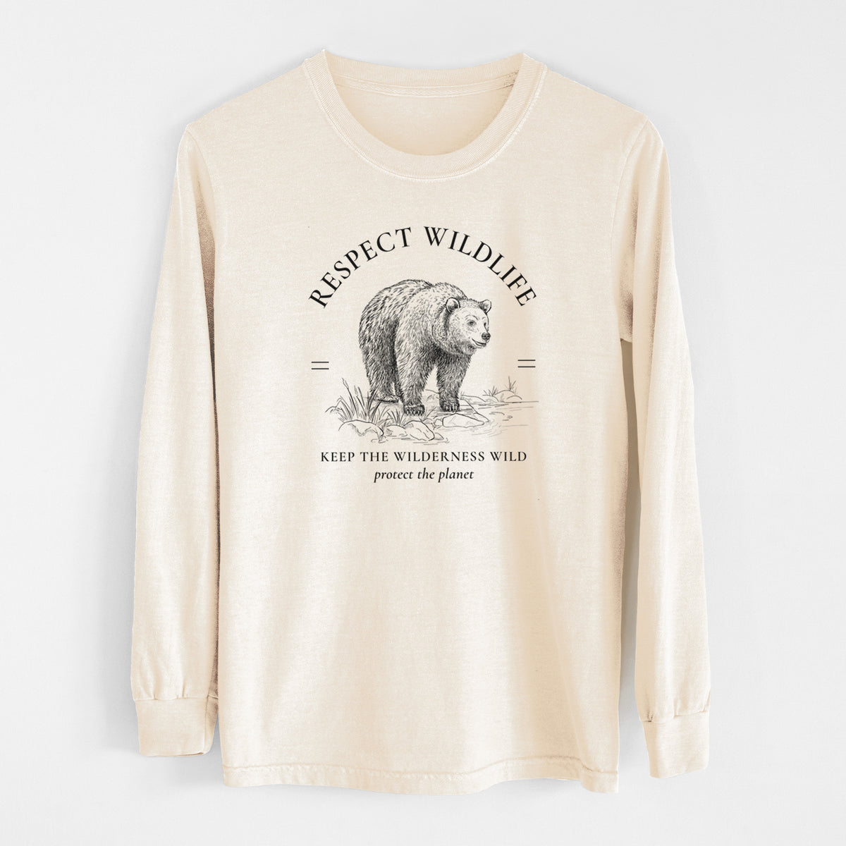 Respect Wildlife - Keep the Wilderness Wild - Unisex Comfort Colors 100% Cotton Long Sleeve