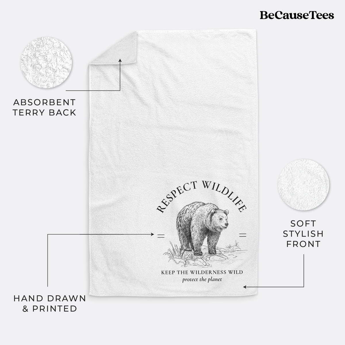 Respect Wildlife - Keep the Wilderness Wild Premium Decorative Hand Towel