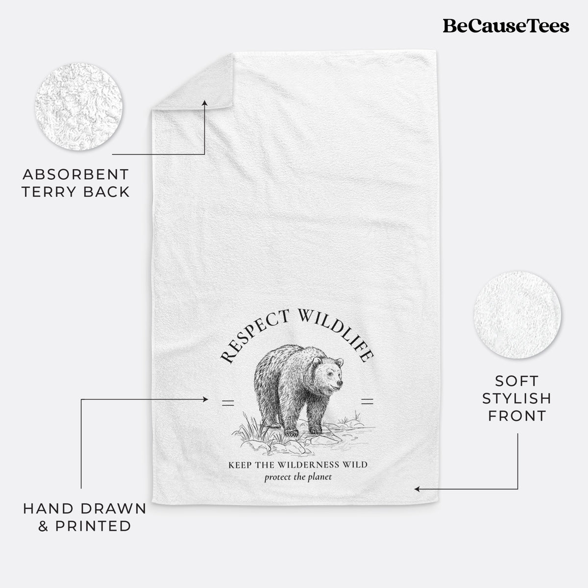 Respect Wildlife - Keep the Wilderness Wild Premium Decorative Hand Towel