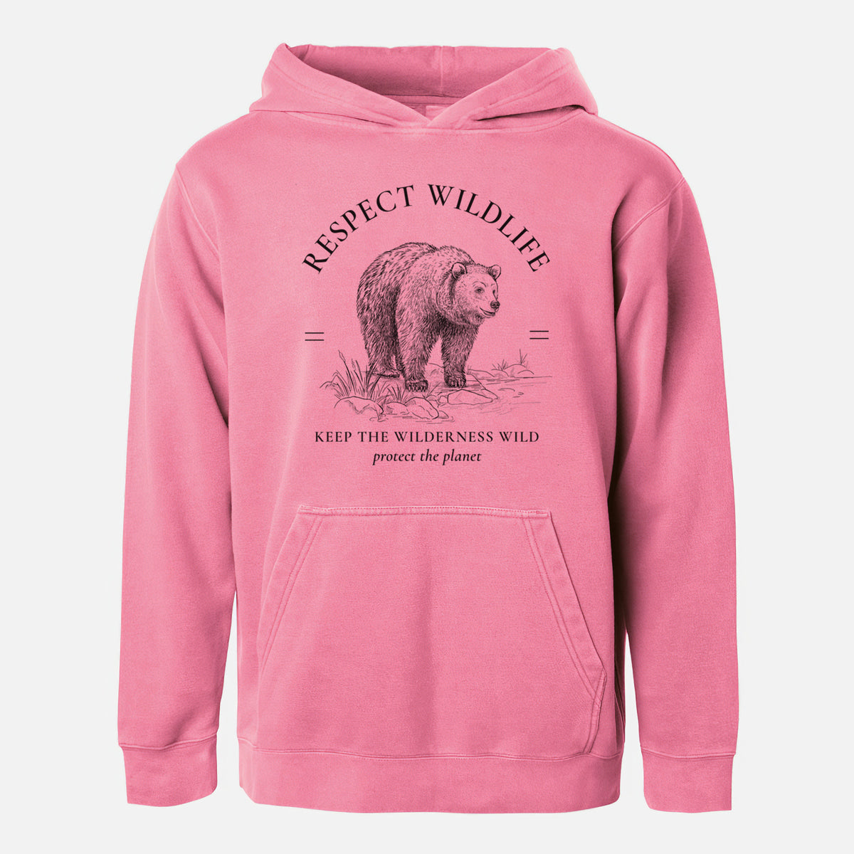 Respect Wildlife - Keep the Wilderness Wild - Youth Pigment Dyed Hoodie