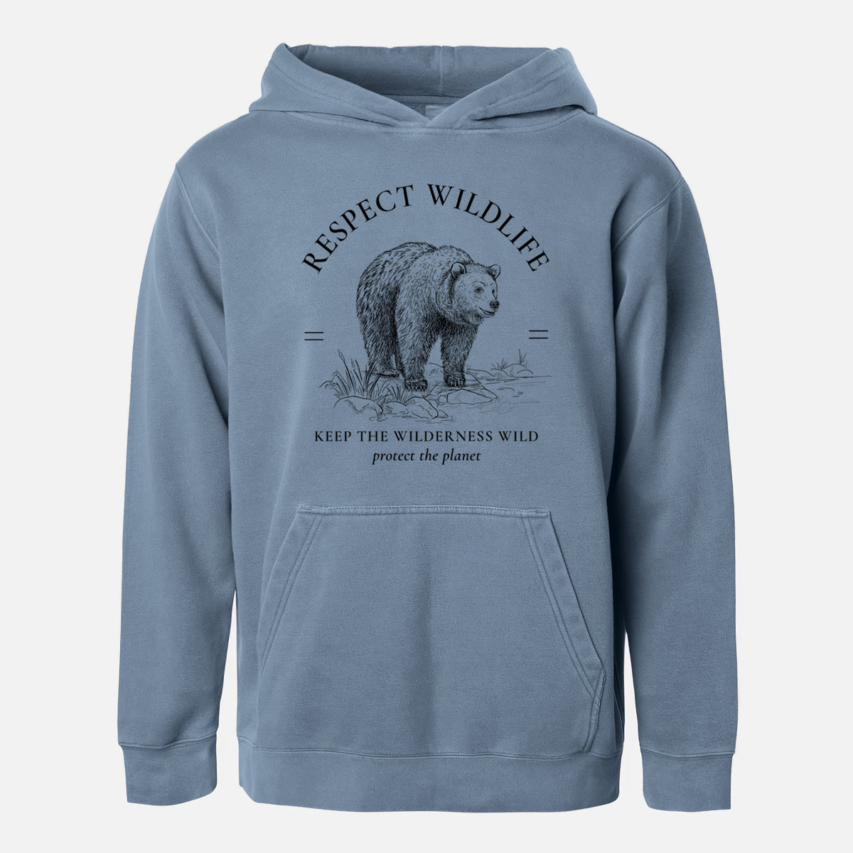 Respect Wildlife - Keep the Wilderness Wild - Youth Pigment Dyed Hoodie