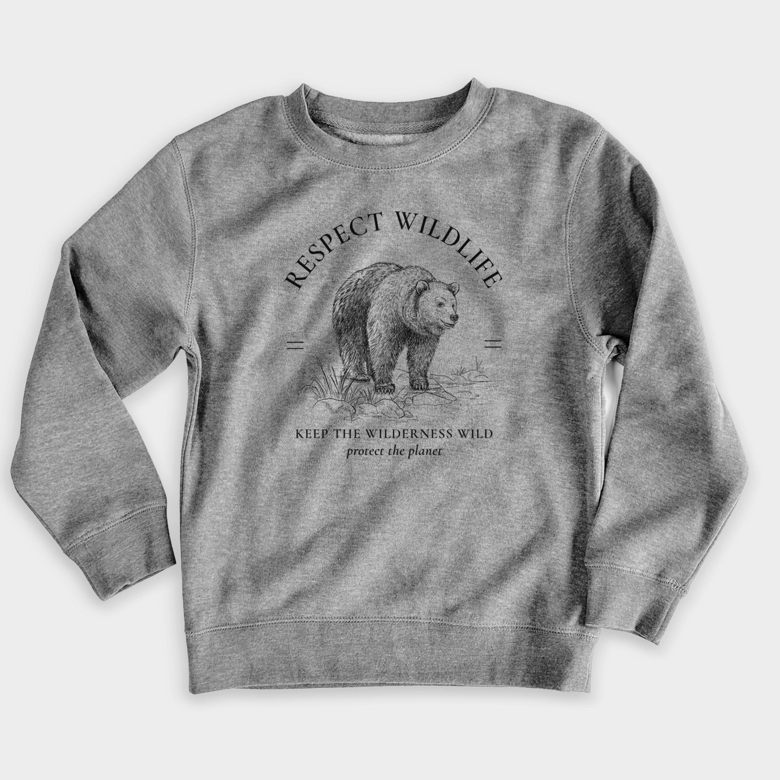 Respect Wildlife - Keep the Wilderness Wild - Youth Lightweight Crewneck Sweatshirt