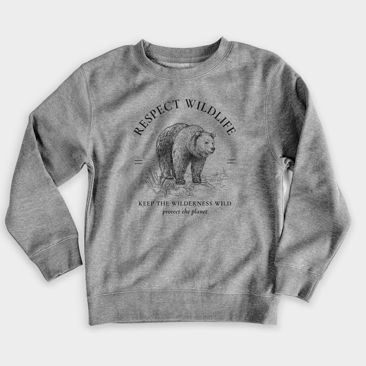 Respect Wildlife - Keep the Wilderness Wild - Youth Lightweight Crewneck Sweatshirt
